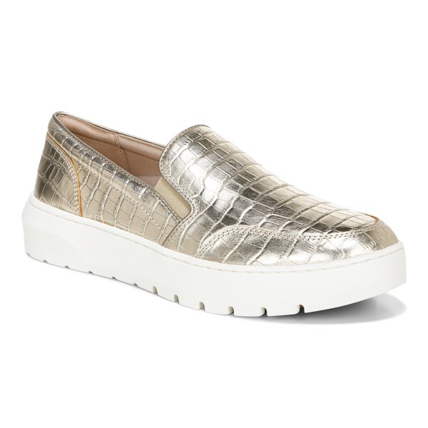 Vionic Trainers Ireland - Dinora Slip On Gold - Womens Shoes On Sale | HEMTL-6910